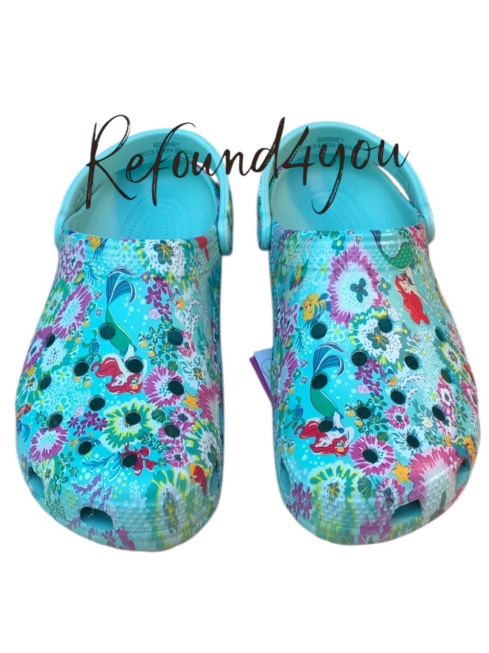Crocs - ‘The little Mermaid - Disney’ Classic clog. Woman SZ:  7,8 NWT. Firm!